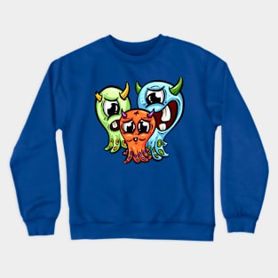 Funny cartoon imaginary monster creatures Crewneck Sweatshirt